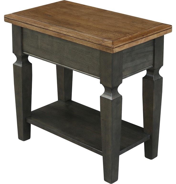 John Thomas Vista Side Table in Hickory and Coal Finish Belfort Furniture End Tables